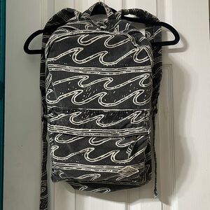 Billabong Black and White Wave Pattern Backpack